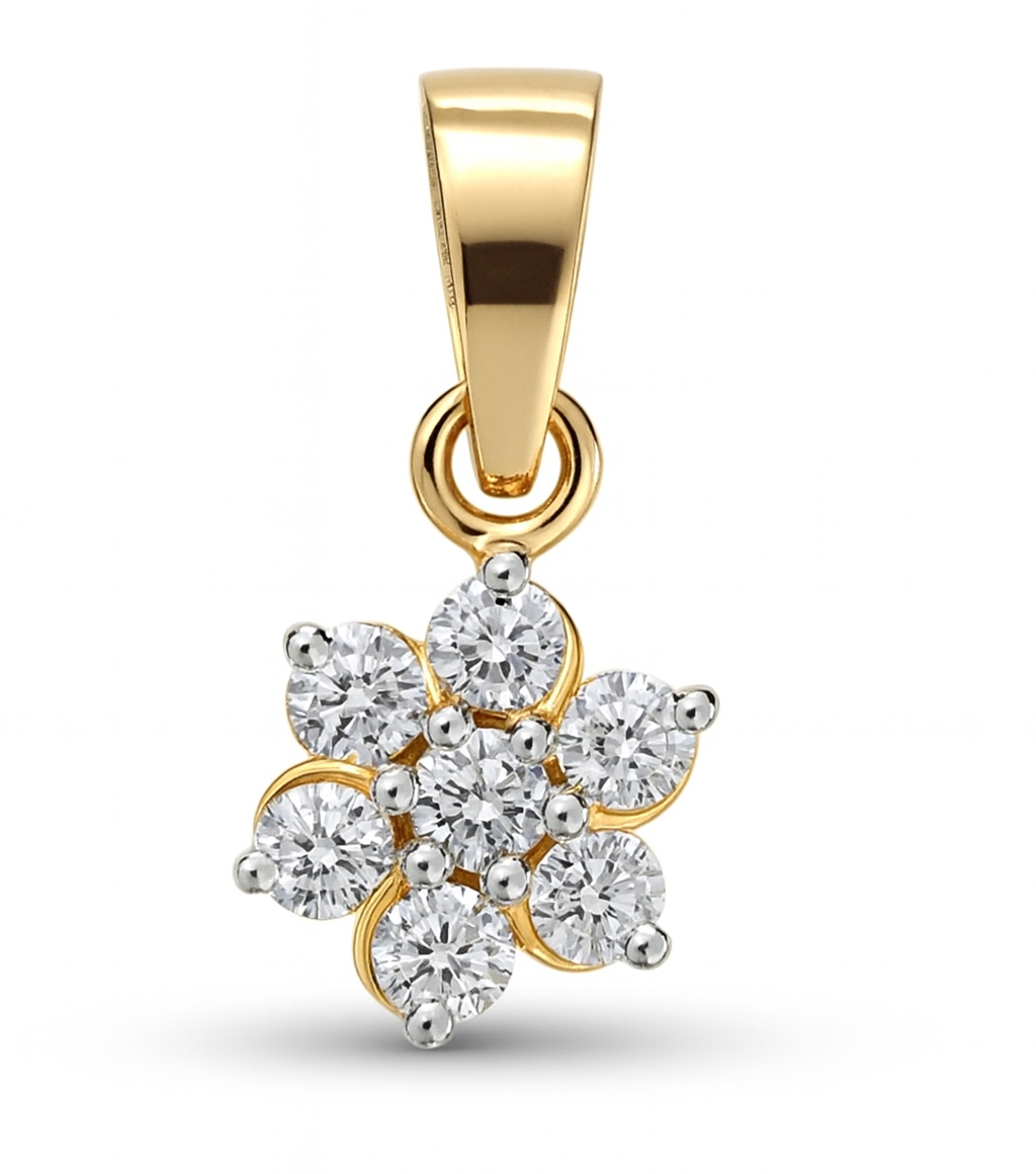 Beautiful 18 Kt Gold  Natural Diamond Pendant